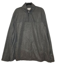 Croft  Barrow Mens Fleece 1/4 Zip Pullover Top Size XXL 2XL Gray Casual Soft