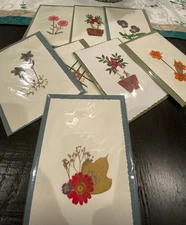 PRESSED FLOWER NOTES CARDS – 4”X 6” SET OF 50 -UNIQUE BLANK CARDS W/ ENVELOPES