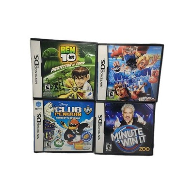 Nintendo DS Games Lot Of 4 Ben 10 wipeout club penguin minute Complete W Manual