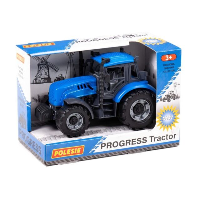 Polesie Traktor Kinder Spielzeug Progress Trecker Schlepper blau Schwungrad