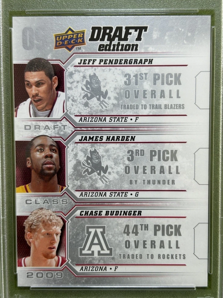 James Harden PSA 10 ROOKIE CARD Chase Budinger RC 2009 Upper Deck ARIZONA STATE - Image 3 of 4