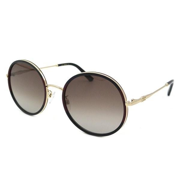 Солнцезащитные очки Bally BY0052-K 05F бордового и золотого цвета круглые большого размера 59-21-145 ОТ 0052K 36990₽