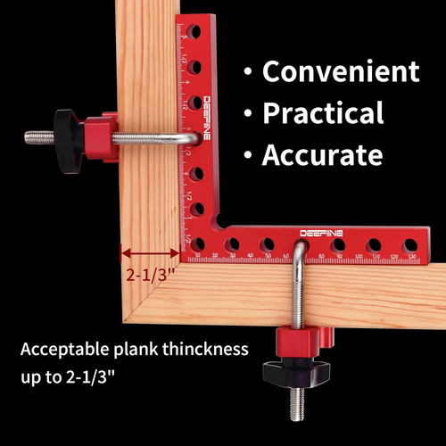 90 Degree Positioning Squares Right Angle Clamps 5.5" X 5.5",Aluminum Alloy Wood - Picture 2 of 4