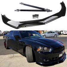 For Dodge Charger Rt Front Bumper Lip Spoiler Splitter Strut Rods Body Kit