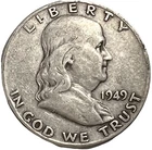 1949 D FRANKLIN Half Dollar 90% Silver US Coin #232