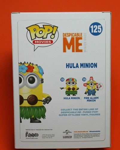 FUNKO POP MOVIES DESPICABLE ME #125 HULA MINION GLOW~NYCC 2015 VINYL FIGURE π - Picture 2 of 8
