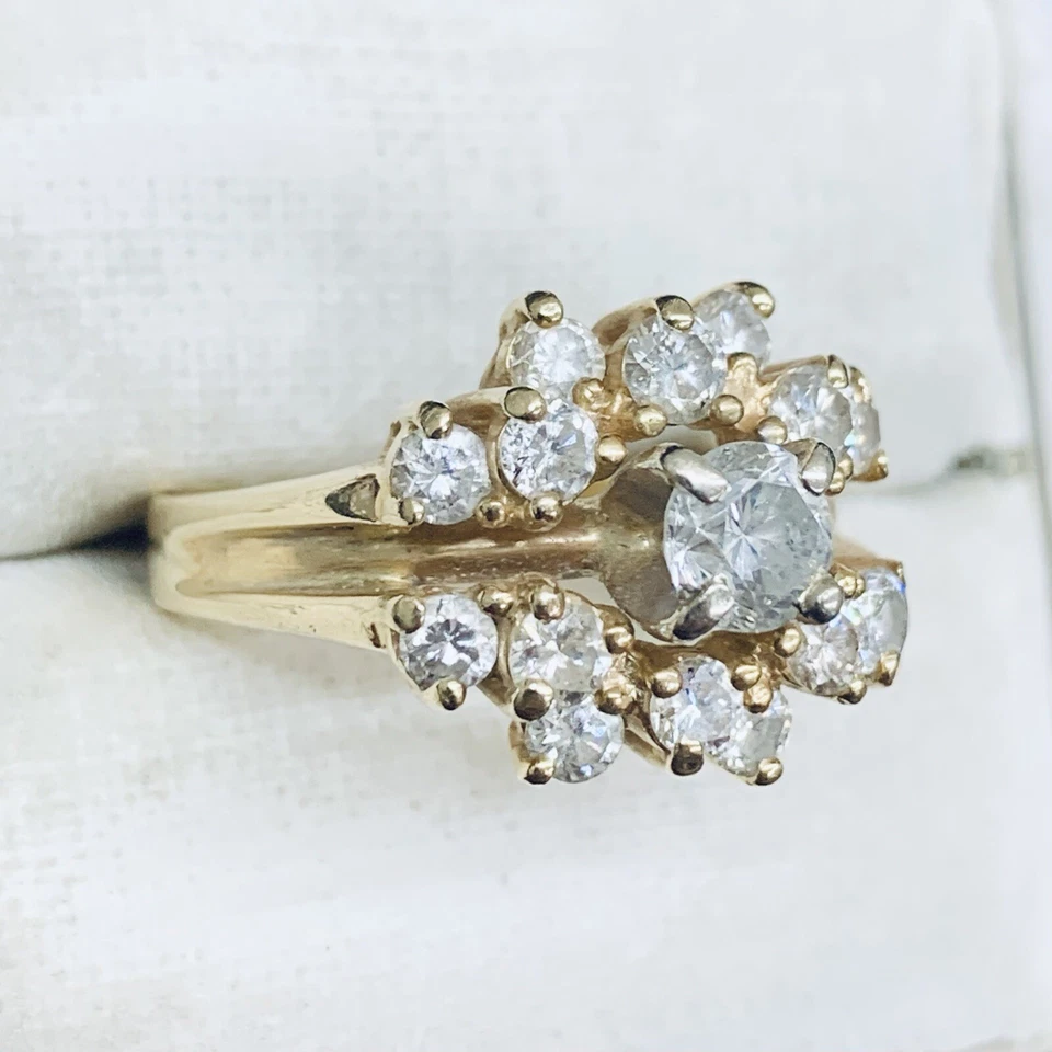 1 Ct 14k Yellow Gold Round Cut Natural Diamond Engagement Wedding Ring Size 8.5 - Image 2 of 4