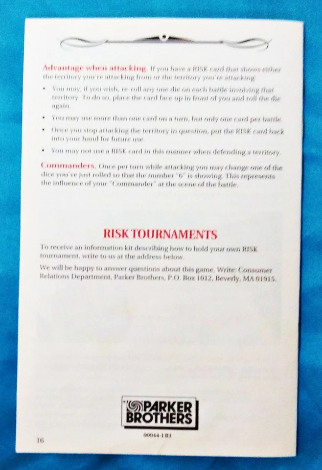 Game Board & Instructions - Vintage 1980's Risk Replacement Parts - Image 3 of 3
