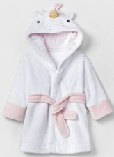 CLOUD ISLAND Baby Girls Pink/White Plush Unicorn Bathrobe NWT Size 6-9 Months