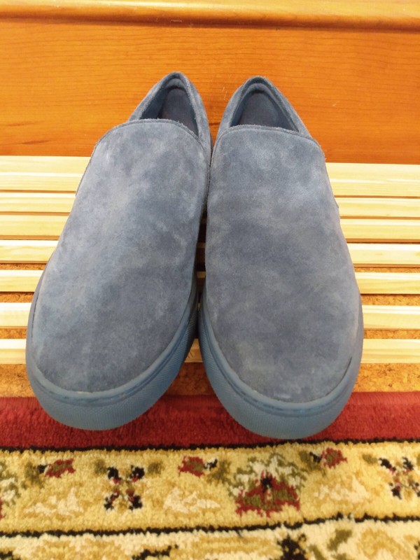 Donald Pliner Men's Blue Suede Slip-On Sneaker-Size 11.5