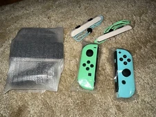 Genuine Nintendo Switch Animal Crossing Joy-Con Set Controllers + Straps + Grip