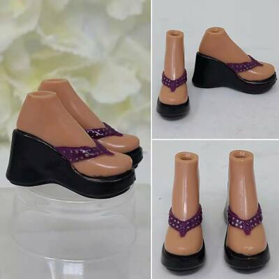 MGA Bratz Shoes Doll 2004 Funk Out Fianna Purple Wedge Summer Sandals Feet