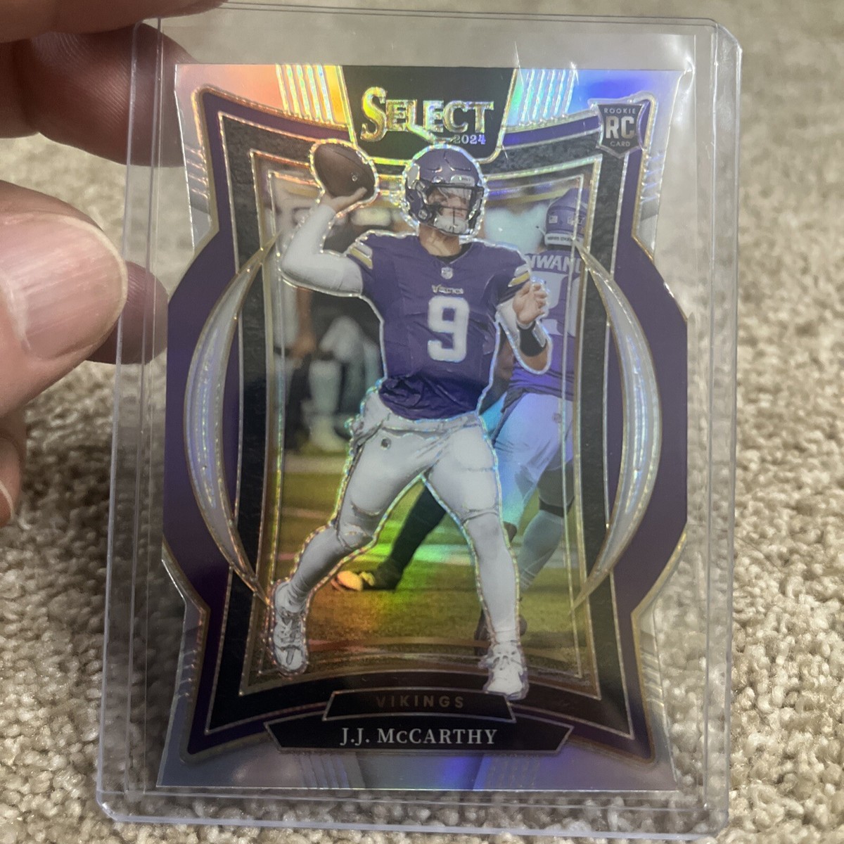 Select NFL 2024 JJ McCarthy Silver Diecut Rookie Concourse Mn