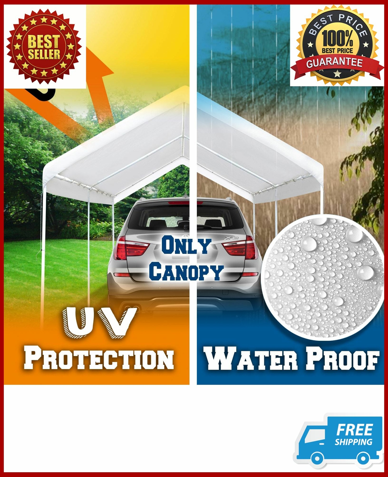 10x20 Carport Replacement Canopy Cover Tent Top Garage Shelter