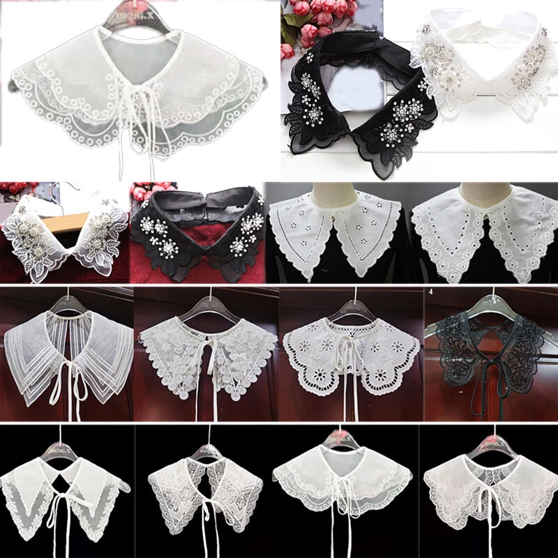 Women False Collar Lace Collar Detachable Lapel Choker Necklace Shirt Cloak  Accs