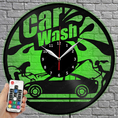 LED Clock Car Wash Vinyl Record Wall Clock Led Light Wall Clock 1463