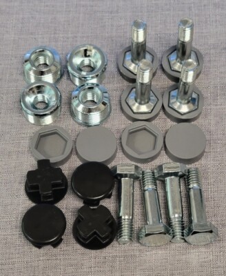 Wire Shelving Parts for 1'' Diameter Post Caps Threaded Inserts Feet 24 Pcs Uline