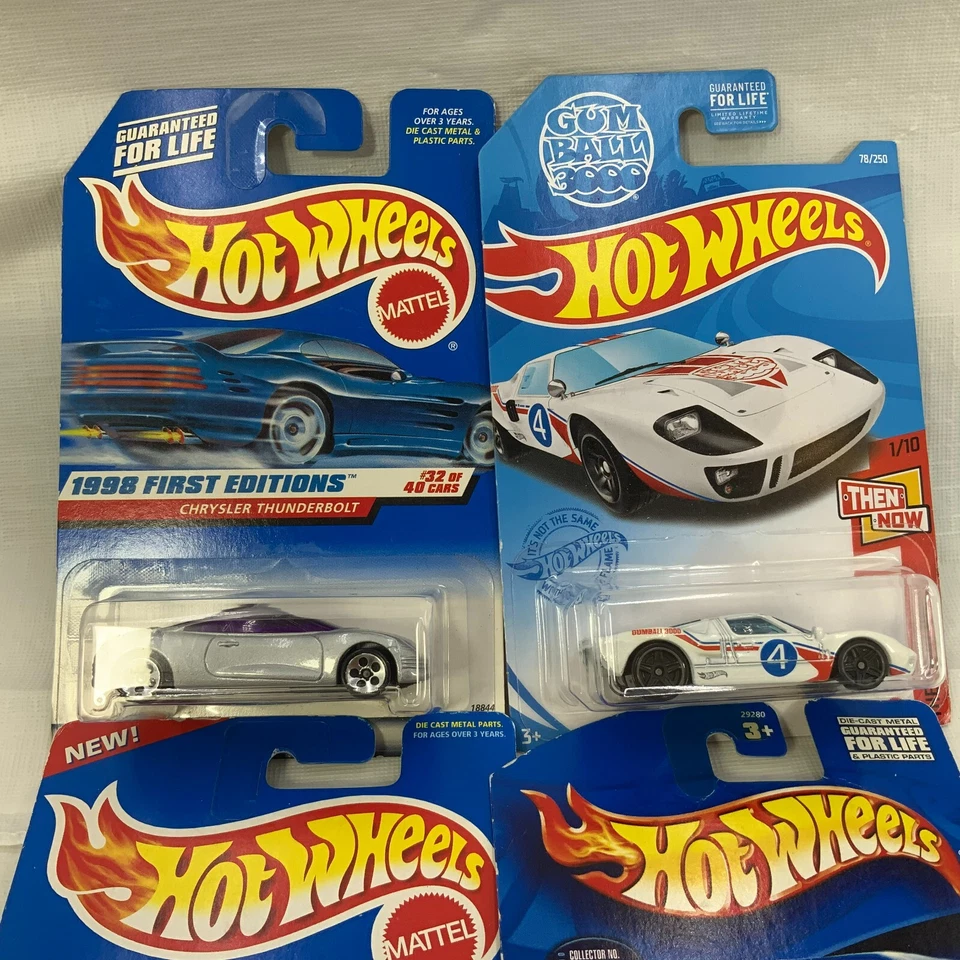 Hot Wheels Chrysler Thunderbolt Ford GT-40 Shelby Cobra 427 S/C Lote de 4 DieCast Foto 2 de 4