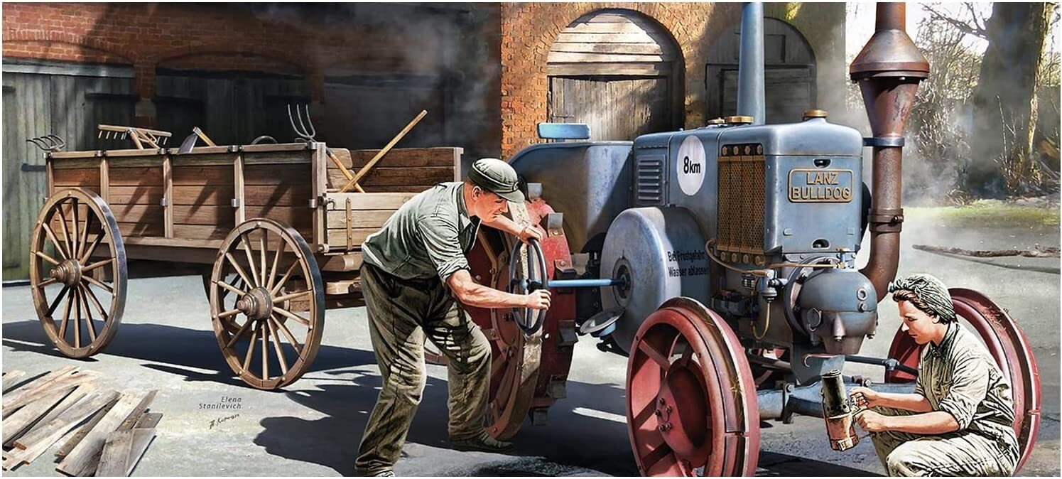 European Agricultural Tractor With Cart 1:35 Plastic Model Kit MINIART