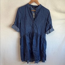 Madewell Denim Button-Front Mini Shirtdress Womens XS