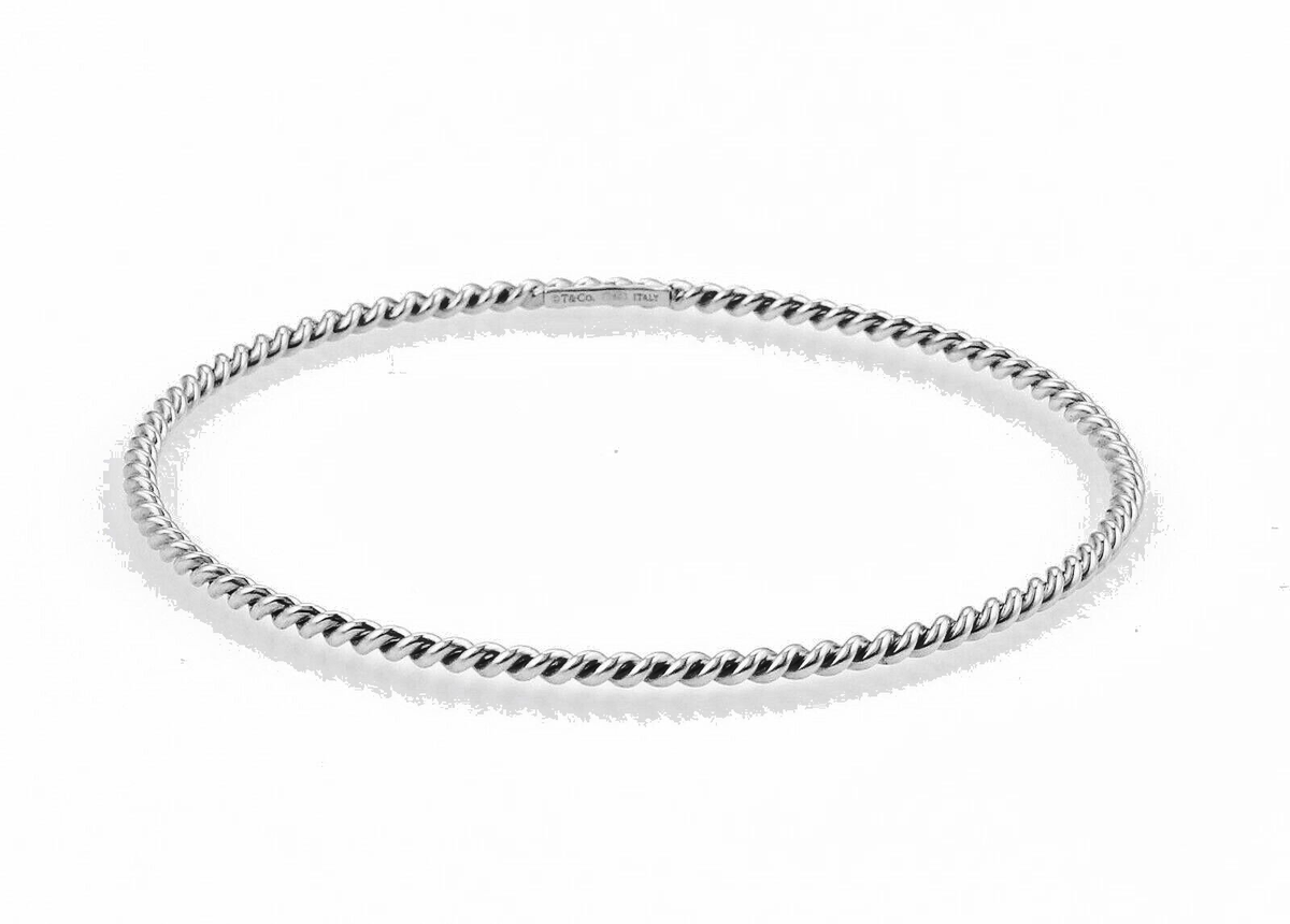 Tiffany & Co. Sterling Silver Twist Rope Bangle Bracelet | eBay