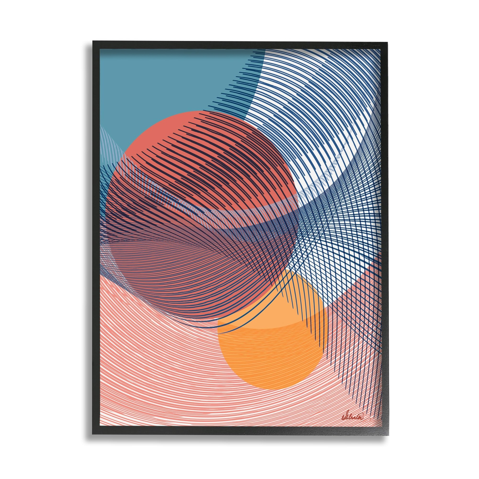Patterned Circular Shapes Framed Giclee Art by Ishita Banerjee