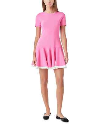 strapless open back dress English Factory Mixed Media Dress