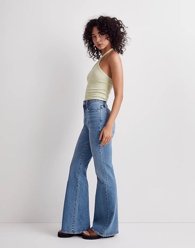 Madewell Women’s Lime Green Supima® Rib Halter Tank Top Size Large NWT - Picture 2 of 11