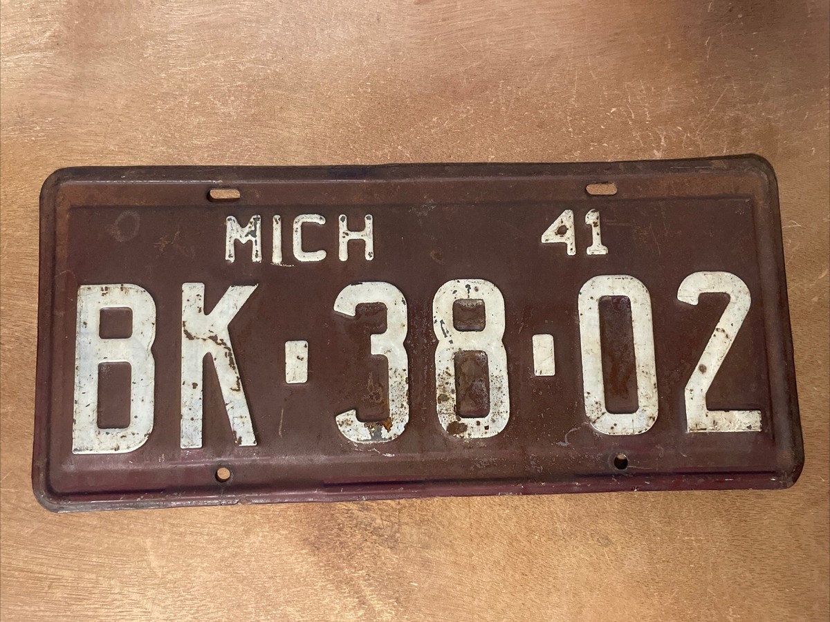 1941 Michigan License Plate # BK-38-02 | eBay