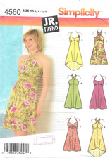 Uncut Simplicity Sewing Pattern 4560 Juniors Dress in Two Lengths: Size 3/4-9/10