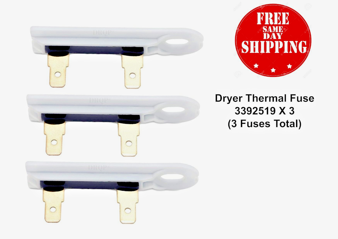 G4AP0500 TF 091C Dryer Thermal Fuse (3 PACK) 3392519 Whirlpool Kenmore