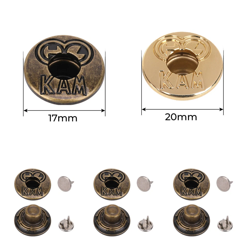 KAM Jeans Button Metal Fastener for Pants Heavy-duty Decoration Clothing 17/20mm - Image 3 of 4
