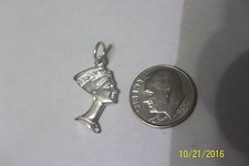 Sterling Silver Nefertiti Queen of Ancient Egypt Egyptian Bust Charm 227142 