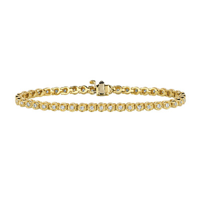 1.40 Carat Natural Diamond Bezel Tennis Bracelet G SI 14K  1.40ct Natural Diamonds Tennis Bracelet 14kt Gold main image 0