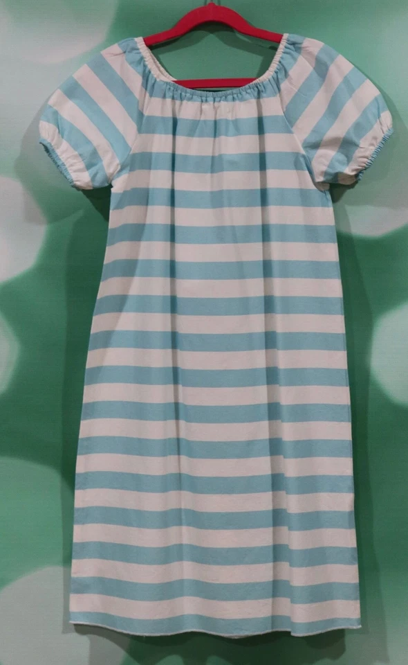 Vestido manga corta a rayas azul y blanco Lolly Wolly Doodle talla 10 para niñas Foto 3 de 3