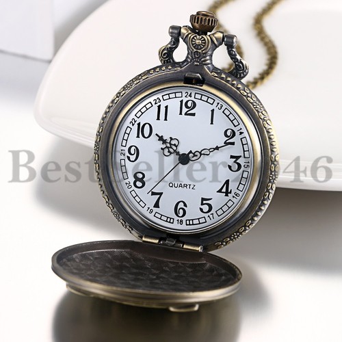 Men Women Steampunk Bronze Pocket Watch Quartz Necklace Pendant Christmas Gift - 第 22/81 張圖片