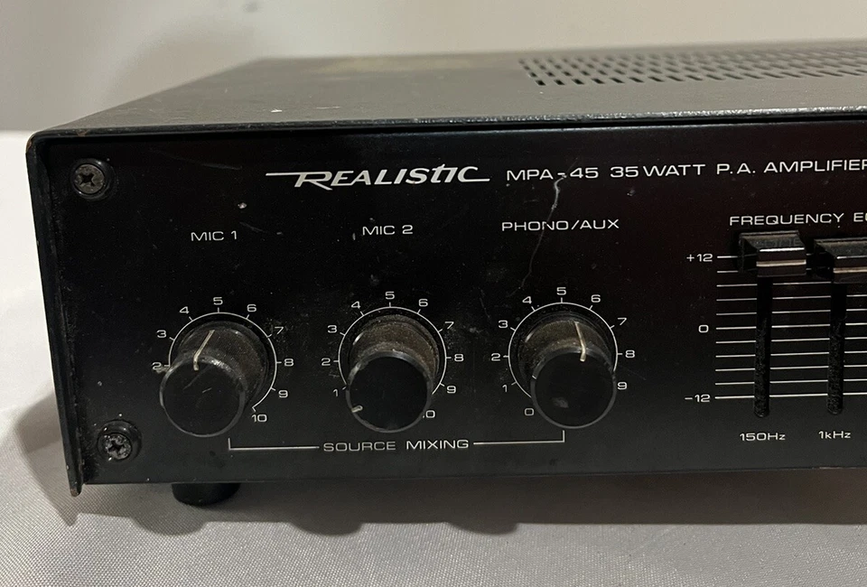 Realistic MPA-45 PA Amplifier 35 Watts Vtg Untested Turns On - Image 2 of 4