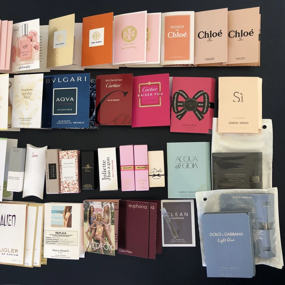 Perfume Samples Lot - 60 Items Dolce, Chloe, Dior, Versace, Gucci Polo Cartier - Image 2 of 4