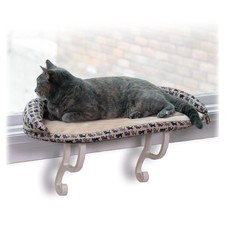 K H Pet Products Deluxe Kitty Sill w/ Bolster Cat Window Bed, Cat Window Perch f