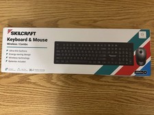 Skilcraft Abilityone Keyboard Wireless Mouse. Ultra Thin buttons FreeShip