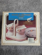 Vintage Corelle Coordinates Abundance Sugar Creamer Set w/ Caddy Gemco Ware