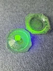 Vintage Anchor Hocking Green Uranium Plate Princess Depression Glass with Lid