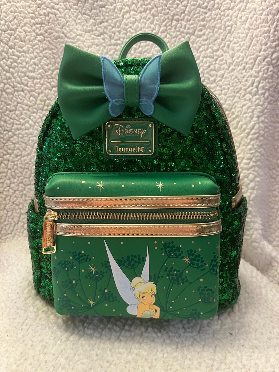 NWT Loungefly Tinker Bell Green Sequin Mini Backpack Fairy  display picture 3