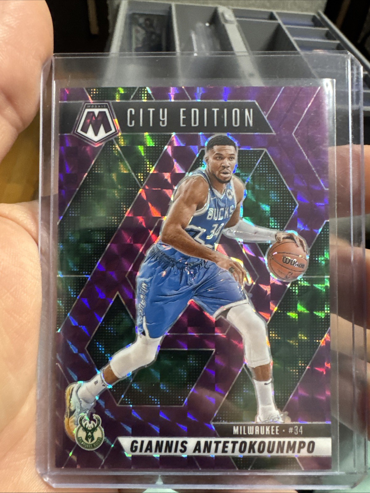 2024-25 Panini Mosaic Giannis Antetokounmpo #282 City Edition /99 Purple