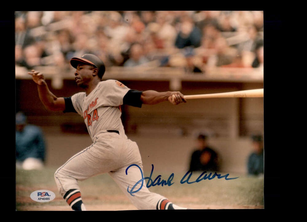 Hank Aaron PSA DNA Autograph 8x10 Photo Signed Braves