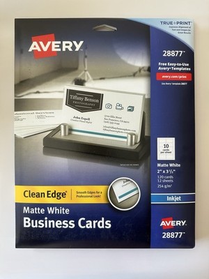 Avery Ink Jet Matte White Clean Edge Business Cards 28877 120 Count