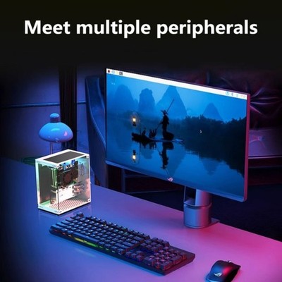 NVMe M.2 SSDs PCIe Mini PC Case for 5 Enclosure with RGBs Lighting