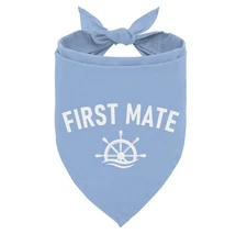 First Mate Dog Bandana Baby Blue Summer Pet Triangle Scarf for Small Dogs