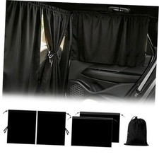 Car Privacy Curtains, Set of 3 Upgraded Double-Layer Large Size Car Black