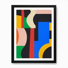 Colorful Geometric Abstract Art 11  Framed Wall Art Poster Canvas Print Picture